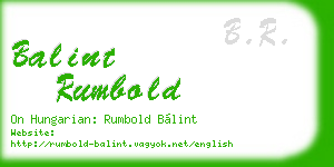 balint rumbold business card