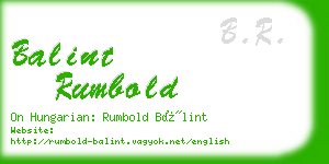 balint rumbold business card